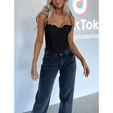 SOFIA'S CHOICE Sexy Lace Corset Top for Women