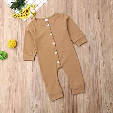 Cute Solid Color Baby Romper for Newborns and Infants