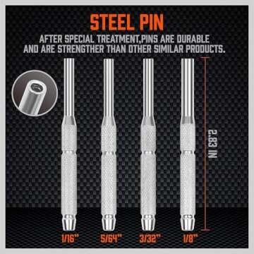 HORUSDY Punch Set Roll Pin Punch Set 22-Piece with Replaceable Face Hammer, Steel Pin Punch Set, Brass Punch Set Ideal for Maintenance