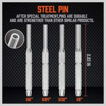 HORUSDY Punch Set Roll Pin Punch Set 22-Piece with Replaceable Face Hammer, Steel Pin Punch Set, Brass Punch Set Ideal for Maintenance