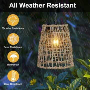 Natural Seaweed Solar Lantern for Outdoor Garden | Waterproof Hanging Light
