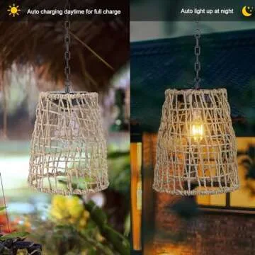 Natural Seaweed Solar Lantern for Outdoor Garden | Waterproof Hanging Light