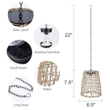 Natural Seaweed Solar Lantern for Outdoor Garden | Waterproof Hanging Light