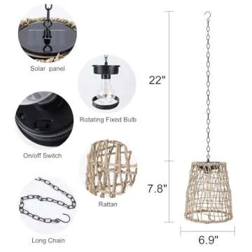 Natural Seaweed Solar Lantern for Outdoor Garden | Waterproof Hanging Light