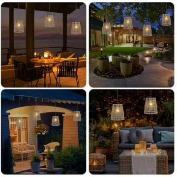 Natural Seaweed Solar Lantern for Outdoor Garden | Waterproof Hanging Light