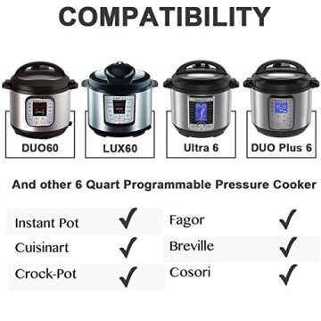 STYDDI 6 Qt Silicone Food Storage Lid for Instant Pot 5 & 6-Quart Models, Silicone Lid Inner Pot Cover Compatible with All Instant Pot 5-quart and 6-quart Inner Pots