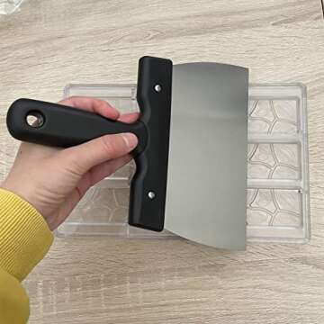 Coating Spatula for Chocolate Scraper Chocolate Thermostat Spatula Stainless Steel Dough Scraper 7.9inch (large 20cm)