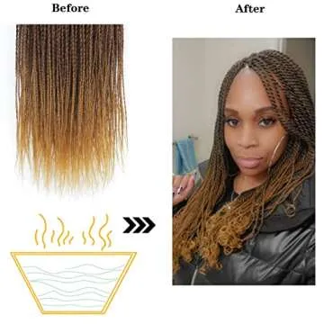 NAYOO Auburn Senegalese Twist Crochet Hair 18 Inch 8 Packs Braids Crochet Hair Pre-Looped, 35 Strands/Pack Cooper Crochet Twist Hot Water Setting, Ombre Crochet Hair for Black Women (18 Inch, 1B/350)
