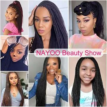 NAYOO Auburn Senegalese Twist Crochet Hair 18 Inch 8 Packs Braids Crochet Hair Pre-Looped, 35 Strands/Pack Cooper Crochet Twist Hot Water Setting, Ombre Crochet Hair for Black Women (18 Inch, 1B/350)