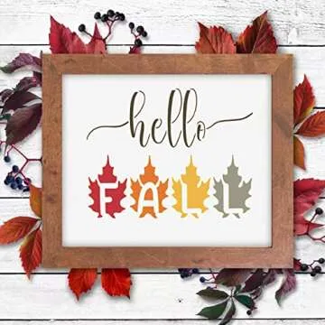 16 Pcs Fall Stencils for Painting on Wood, 5x5 Inch Reusable Fall Stencils for Thanksgiving Card DIY Crafts Home Decor