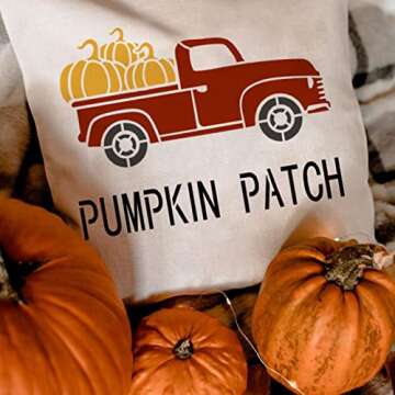 16 Pcs Fall Stencils for Painting on Wood, 5x5 Inch Reusable Fall Stencils for Thanksgiving Card DIY Crafts Home Decor