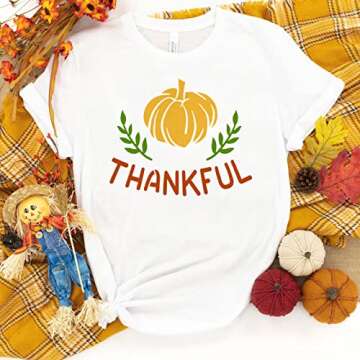 16 Pcs Fall Stencils for Painting on Wood, 5x5 Inch Reusable Fall Stencils for Thanksgiving Card DIY Crafts Home Decor