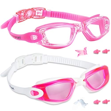 EverSport Kids Swim Goggles, Pack of 2 Swimming Goggles for Children Teens, Anti-Fog Anti-UV Youth S...