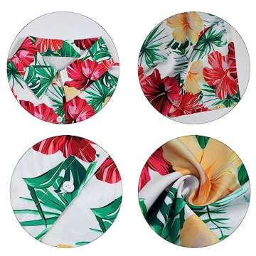 MYHALF Women Hawaiian Shirt Soft Cool Summer Hawaii Shirts Floral Tropic Print V Neck T-Shirt Short Sleeve Button Up Tops