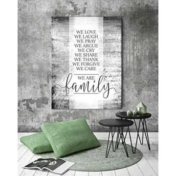 Sense Of Art | Family a Little Bit of Crazy Whole Lot of Love Quote | Family is where life begins and love never ends| Family Word Sign| Rustic Home Decor Farmhouse (30 x 40, We are Family V2 (Grey))