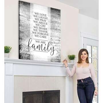 Sense Of Art | Family a Little Bit of Crazy Whole Lot of Love Quote | Family is where life begins and love never ends| Family Word Sign| Rustic Home Decor Farmhouse (30 x 40, We are Family V2 (Grey))