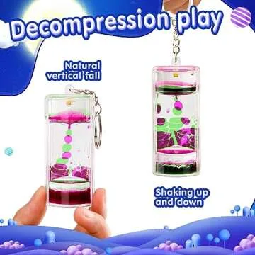 OCTTN 4 Pack Colorful Liquid Motion Keychain, Acrylic Sensory Toy for Stress Relief, Holiday Gift for Kids & Adults