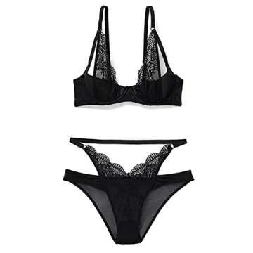 Adore Me | Sexy Lingerie for Women | Kaia Unlined Bra| Sexy Cheer Look | Jet Black | 32DDD