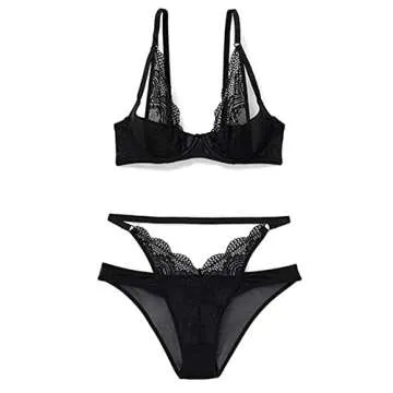 Adore Me | Sexy Lingerie for Women | Kaia Unlined Bra| Sexy Cheer Look | Jet Black | 32DDD