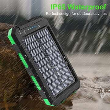 Saraupup Solar Charger Power Bank, 38800mAh Portable Charger Fast Charger Dual USB Port Built-in Led Flashlight and Compass for All Cell Phone and Electronic Devices Green