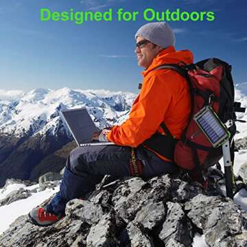 Saraupup Solar Charger Power Bank, 38800mAh Portable Charger Fast Charger Dual USB Port Built-in Led Flashlight and Compass for All Cell Phone and Electronic Devices Green