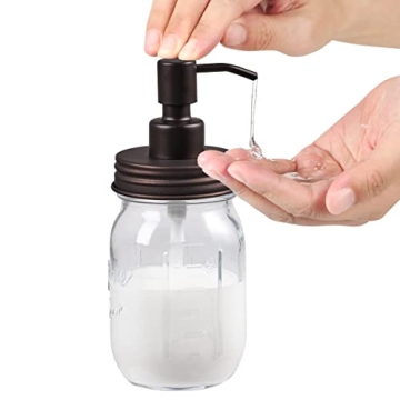 Amolliar Mason Jar Bathroom Accessories Set - Rustic Style