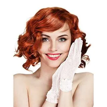 SATINIOR Lace Gloves Women Short Floral Gloves Fingerless Gloves Tea Party Gloves for Halloween Wedd...