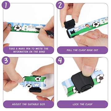 WIWAPLEX Child Safety ID Bracelet - 16Pcs Fun & Functional