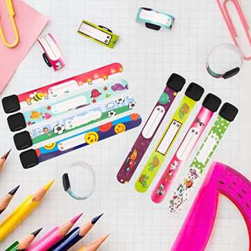 WIWAPLEX Child Safety ID Bracelet - 16Pcs Fun & Functional