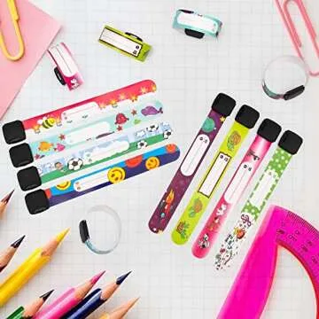 WIWAPLEX Child Safety ID Bracelet - 16Pcs Fun & Functional