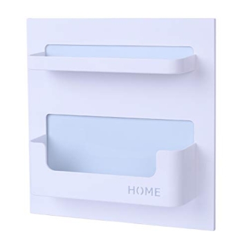 Bedside Shelf Organizer for Phones Remotes Glasses White