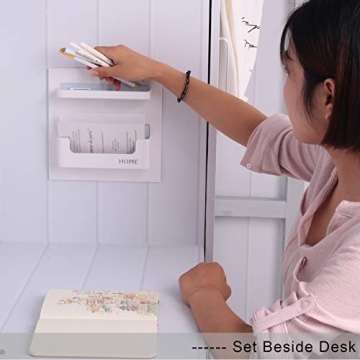Bedside Shelf Organizer for Phones Remotes Glasses White