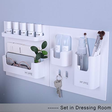 Bedside Shelf Organizer for Phones Remotes Glasses White