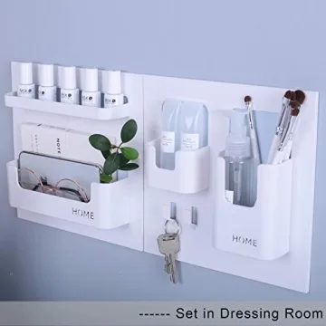 Bedside Shelf Organizer for Phones Remotes Glasses White