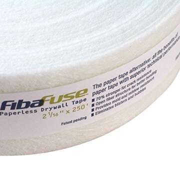 FibaFuse FDW8201-U 2-1/16-Inch by 250-Feet Paperless Drywall Tape, White