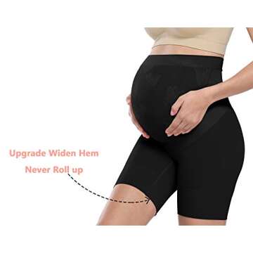 Maternity Dress Maternity Shapewear Shorts Womens Elastic High Waist Mid Thigh Pregnancy Shaper Maternity Dress for Photoshoot Baby Shower Dress Black XL