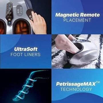 MIKO Foot Massager Machine - Deep Kneading, Shiatsu, Air Compression, and Heat Therapy - Plantar Fasciitis, Diabetics, Neuropathy, Fits Up to Men Size 12