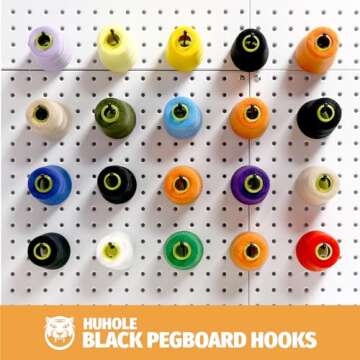HUHOLE Black Heavy Duty Pegboard Hooks