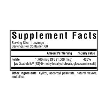 Seeking Health L-5-MTHF Lozenge - 1000 mcg of L-Methylfolate for Optimal Absorption and Energy Suppo...