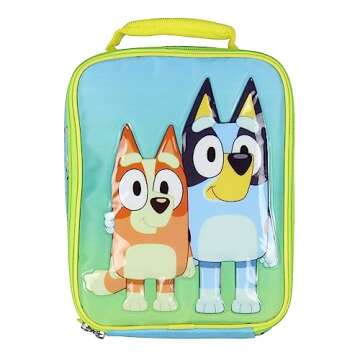 Bluey Kids Lunch Box Bluey And Bingo Raised Character Insulated Lunch Bag Tote For Hot And Cold Food...