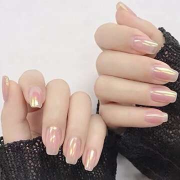 6 Colors Aurora Chrome Nail Powder Kit Holographic Unicorn Pearl Mirror Effect Pink Yellow Blue Purple Mermaid Manicure Glitter Pigment Dust for Nail Art Design with Tool