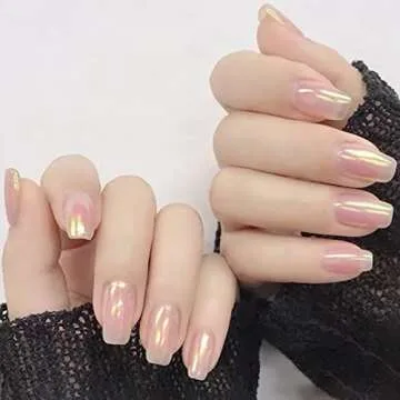 6 Colors Aurora Chrome Nail Powder Kit Holographic Unicorn Pearl Mirror Effect Pink Yellow Blue Purple Mermaid Manicure Glitter Pigment Dust for Nail Art Design with Tool