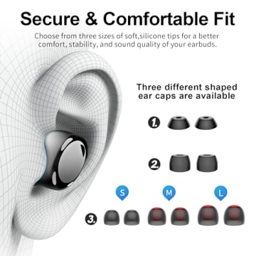 kurdene Bluetooth Wireless Earbuds, S8 Deep Bass Sound 38H Playtime IPX8 Waterproof Earphones Call Clear with Microphone in-Ear Bluetooth Headphones Comfortable for iPhone, Android…