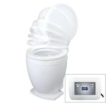 Jabsco Lite Flush Electric 12V Toilet with Control Panel for Optimal Boating Comfort