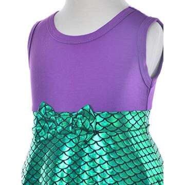 Princess Mermaid Green Dress Costumes for Toddler Little Girls with Headband,Crown,Mace,Gloves,Necklace,Earrings 2T 3T
