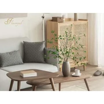 Floweroyal 3pcs Artificial Greenery Stems 43.3" Faux Branches for Vase Filler Fake Ficus Twig Plants for Home Office Party Wedding Decoration