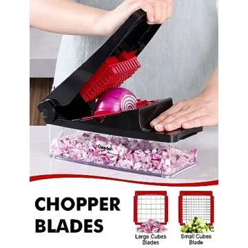 Geedel Rotary Cheese Grater, Kitchen Mandoline Vegetable Slicer with 3 Interchangeable Blades, Easy to Clean Grater and Vegetable Chopper, Onion Chopper Pro Food Chopper, Kitchen Slicer