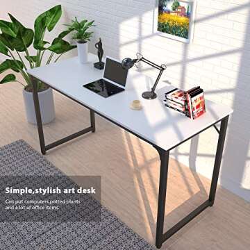 Foxemart White Computer Desk for Home Office Setup