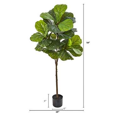 Nearly Natural 54in. Fiddle Leaf Artificial Tree (Real Touch)