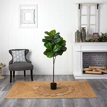Nearly Natural 54in. Fiddle Leaf Artificial Tree (Real Touch)